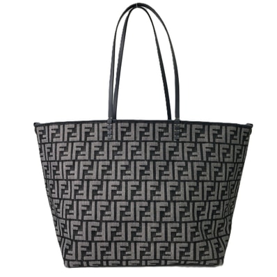 FENDI フェンディ FFモチーフ ロール ラージ リバーシブル トートバッグ ブラック レディース【中古】