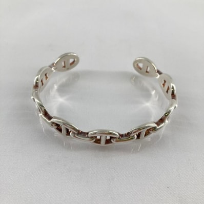 Hermes Chaine D'ancre Enchaine Bracelet Bangle "Silver"