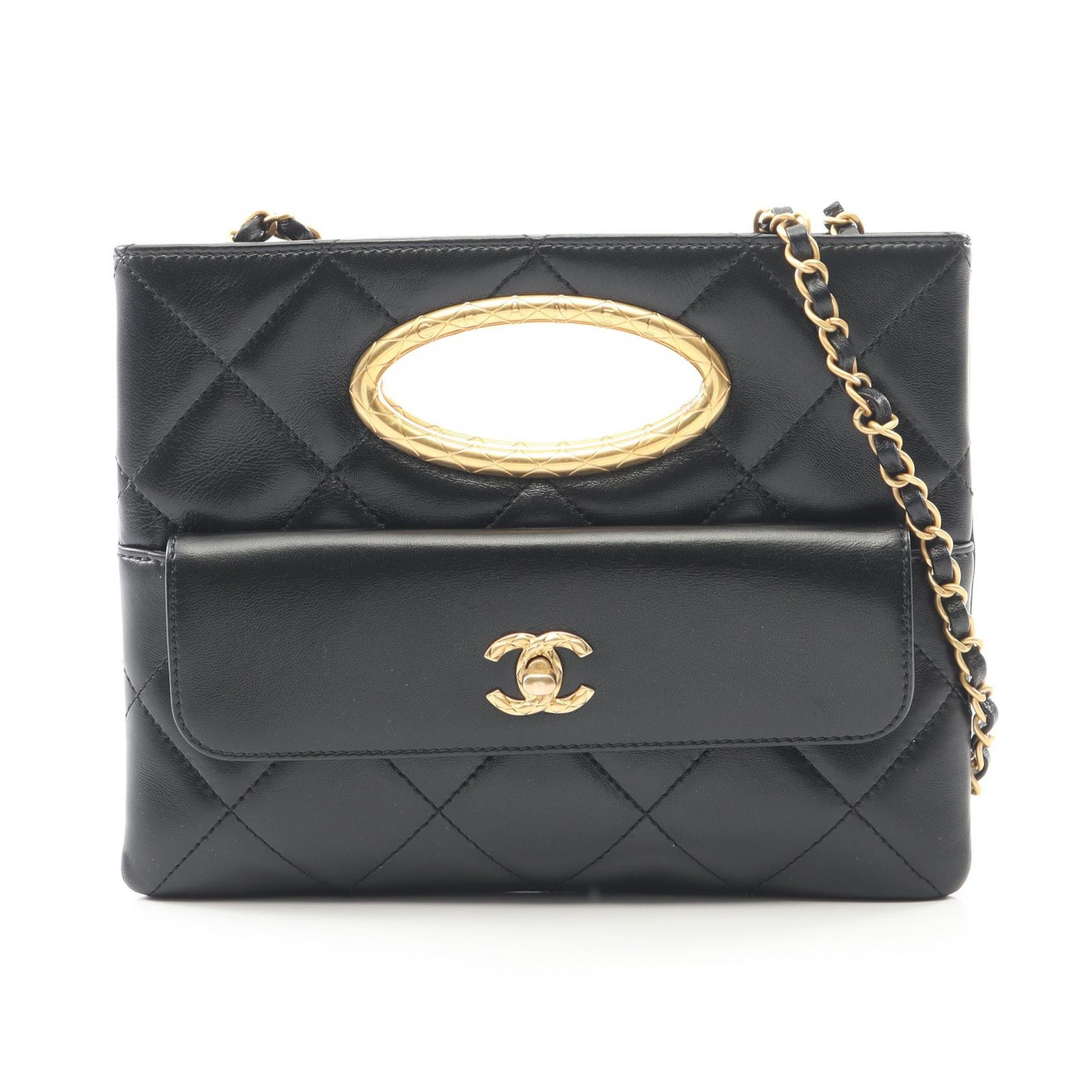 シャネル CHANEL マトラッセ ショルダーバッグ バッグ ラムスキン(羊革) レディース ブラック系 AS5038 【中古】