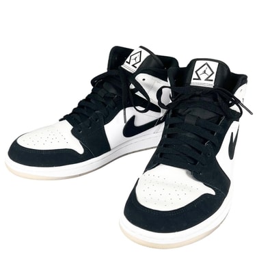 極美品 NIKE ナイキ AIR JORDAN1 MID SE DH6933 100 スニーカー 合成繊維 ブラック メンズ 27.5 エアジョーダン【古着】【中古】