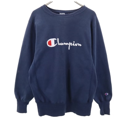 Champion チャンピオン 90s USA製 刺繍タグ オールド リバースウィーブ 長袖 リバースウィーブ スウェット トレーナー M ネイビー