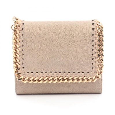 ステラマッカートニー Stella McCartney ファラベラ スモール 三つ折り財布 財布 フェイクレザー レディース ベージュ系 431000 【中古】