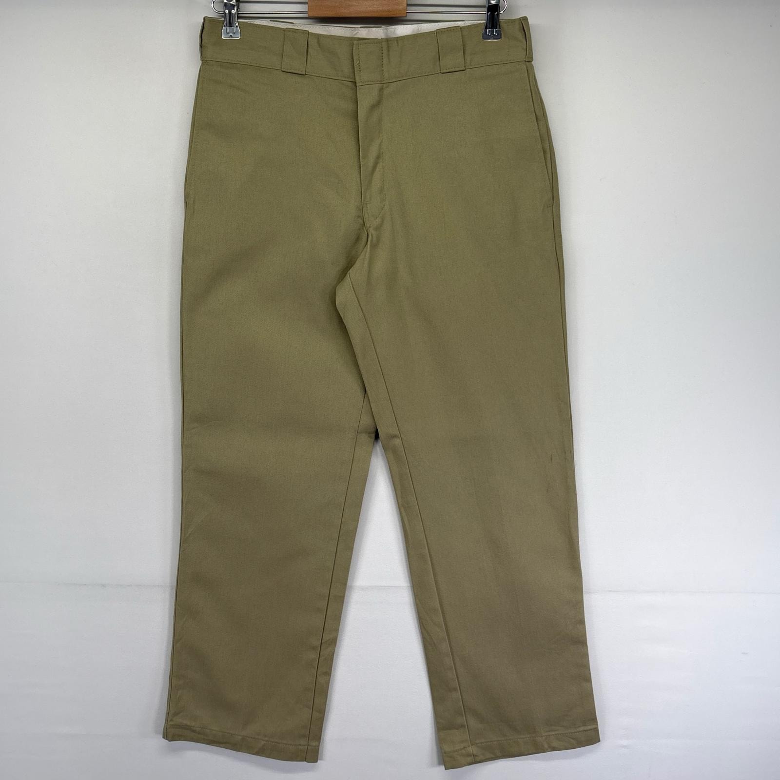 古着 ディッキーズ Dickies パンツ ワークパンツ チノパン ワンポイント 874 ストレート ジッパーフライ w32 L30  ベージュ系 メンズ