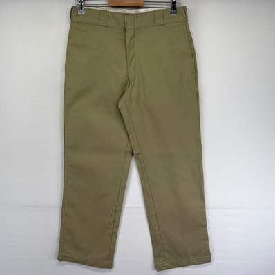 古着 ディッキーズ Dickies パンツ ワークパンツ チノパン ワンポイント 874 ストレート ジッパーフライ w32 L30 ベージュ系 メンズ