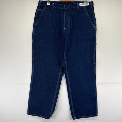 古着 カーハート Carhartt デニム パンツ デニム ペインターパンツ 大きいサイズ ワークパンツ ワンポイント W38×L24 ブルー系 メンズ