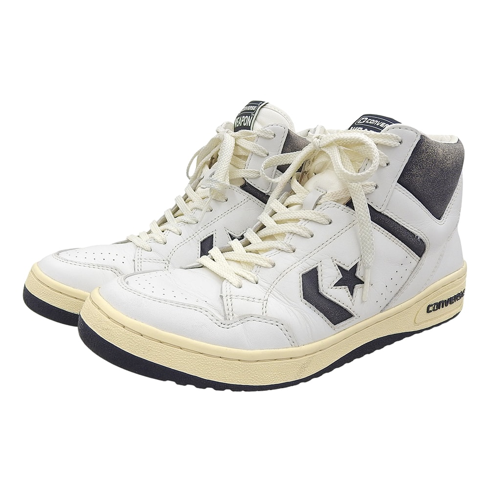 コンバース 美品 WEAPON VTG HI スニーカー シューズ メンズ ホワイト/ブラック 27cm 34201760 27