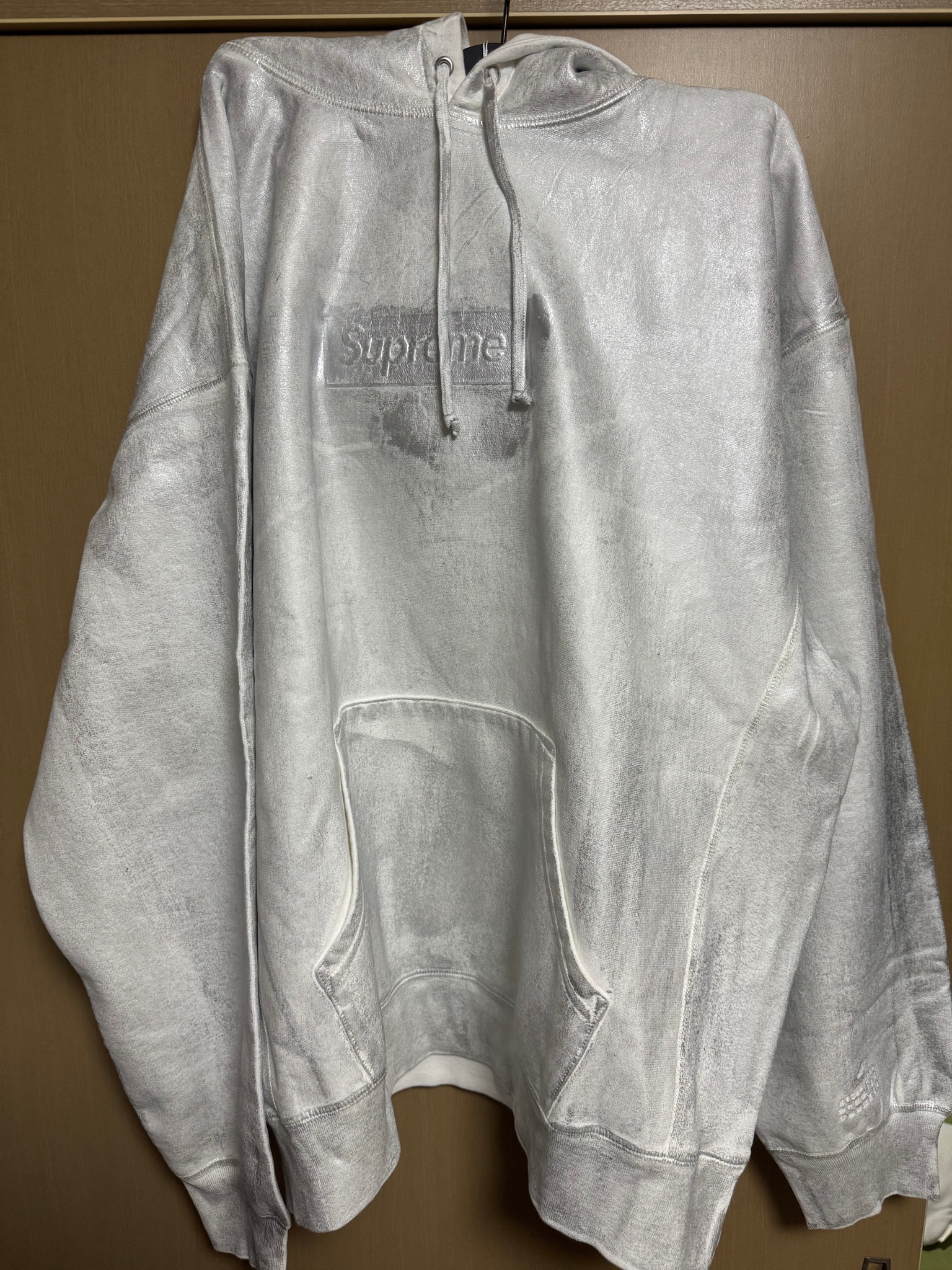 Supreme x MM6 Maison Margiela Foil Box Logo Hooded Sweatshirt "White"