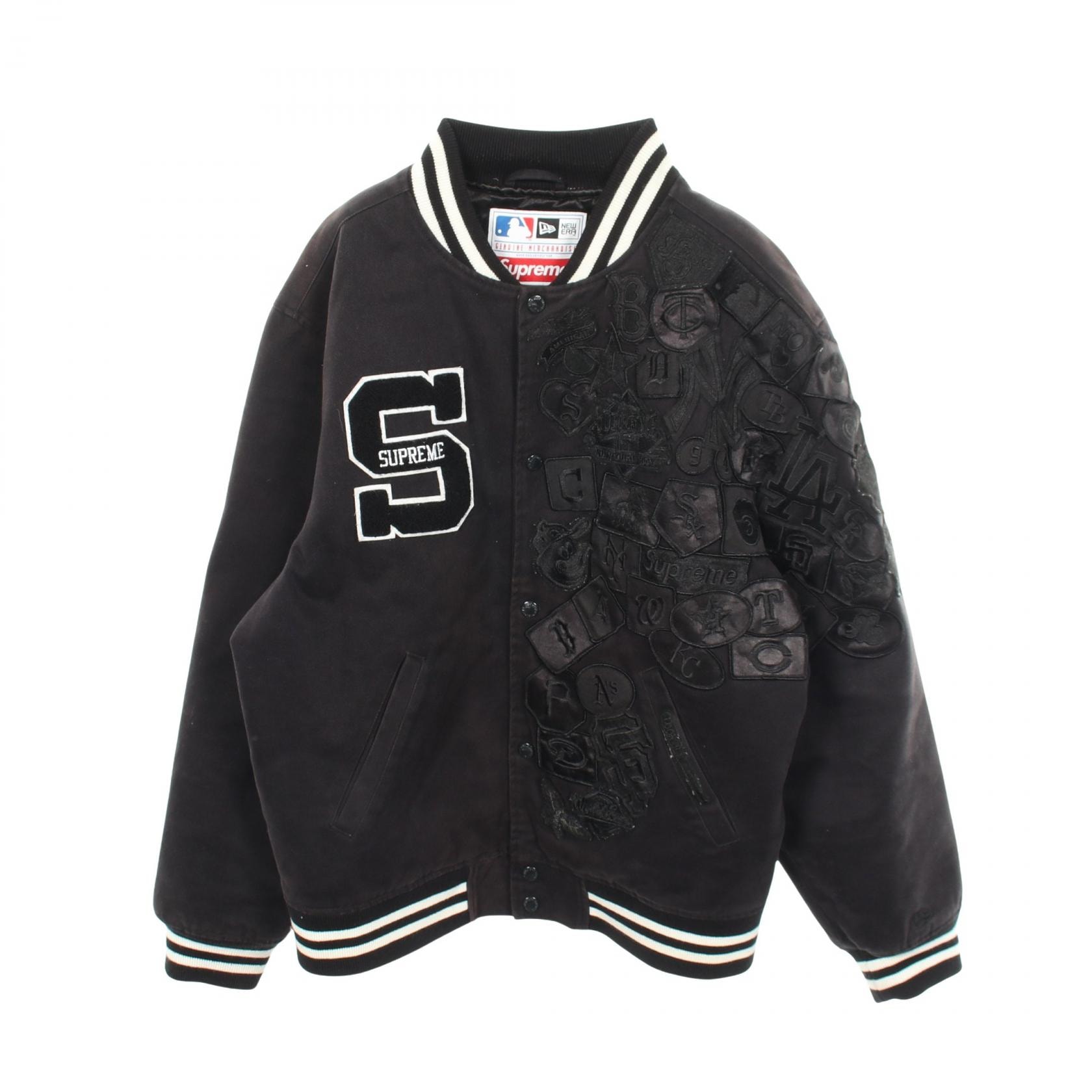 シュプリーム Supreme New Era MBL Varsity Jacket スタジャン 衣料品 アウター コットン メンズ ブラック系 / ホワイト系 【中古】