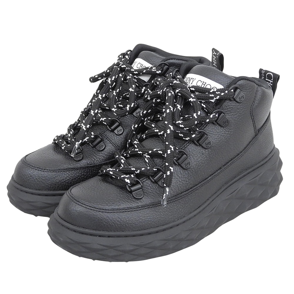 ジミーチュウ 新品同様 DIAMOND MAXI HIKE ハイカットスニーカー シューズ レディース ブラック 37 37