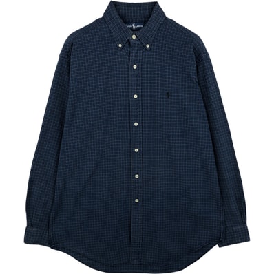 古着 ラルフローレン Ralph Lauren BLAKE 長袖 ボタンダウンチェックシャツ メンズM相当/eaa615253