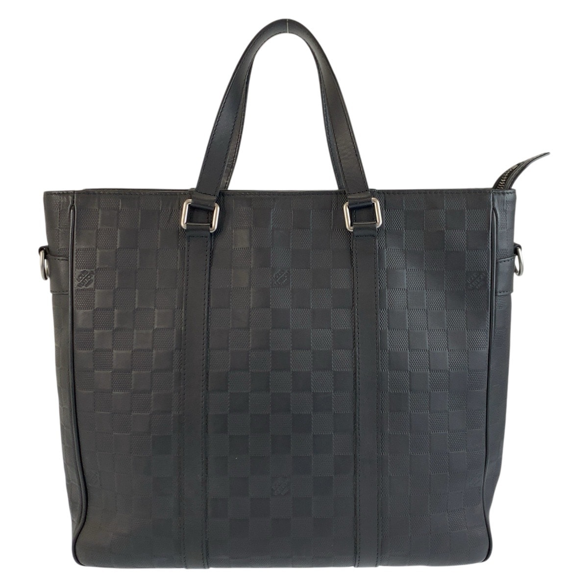 美品 LOUIS VUITTON ルイヴィトン ダミエアンフィニ タダオPM オニキス ブラック シルバー金具 レザー トートバッグ ビジネスバッグ 602914 【中古】
