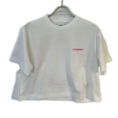 バーバリー リカルド期 8073351 オークリーフ ホワイト クルーネックTシャツ XS