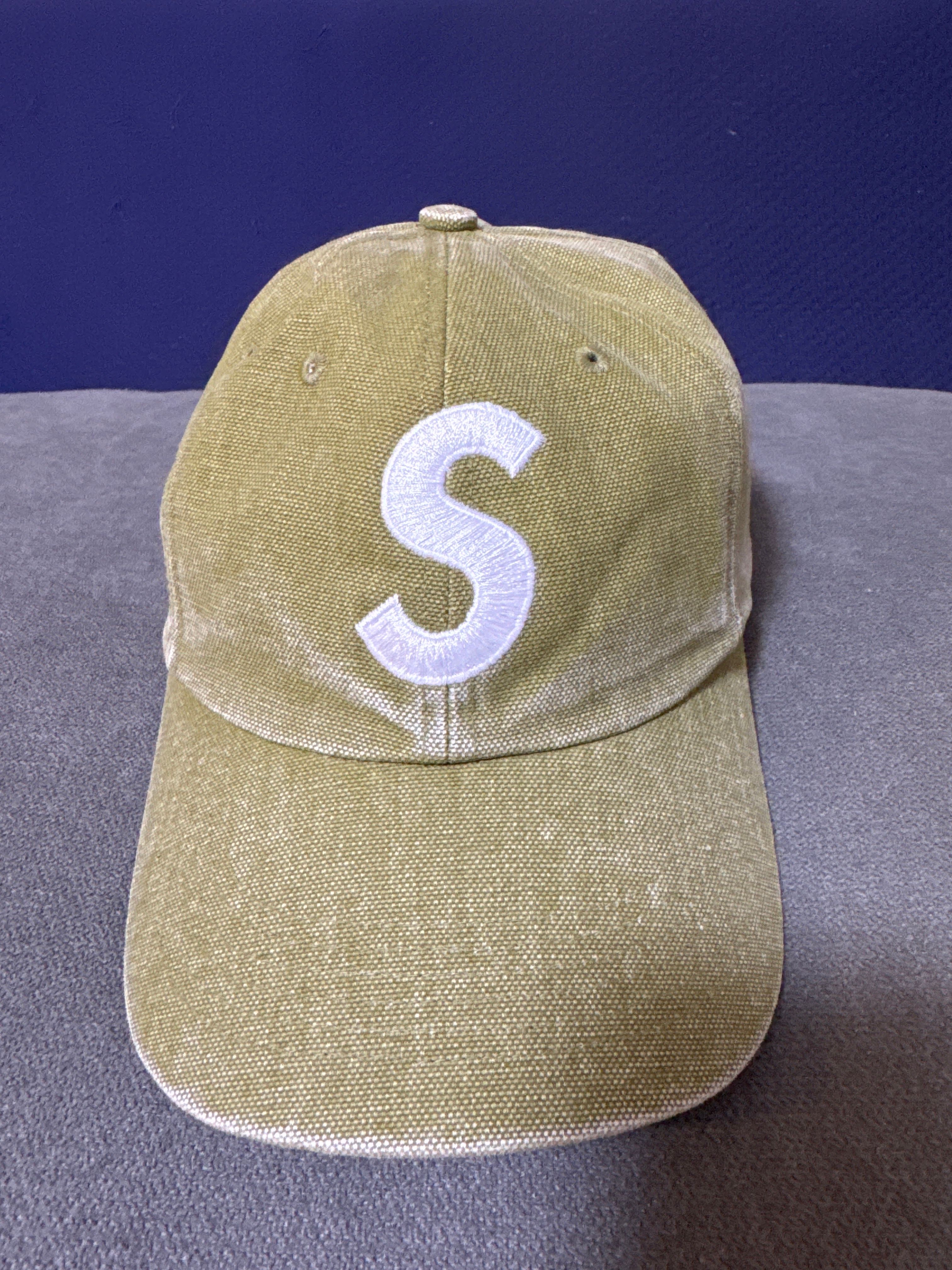 Supreme Pigment Canvas S Logo 6-Panel "Olive"