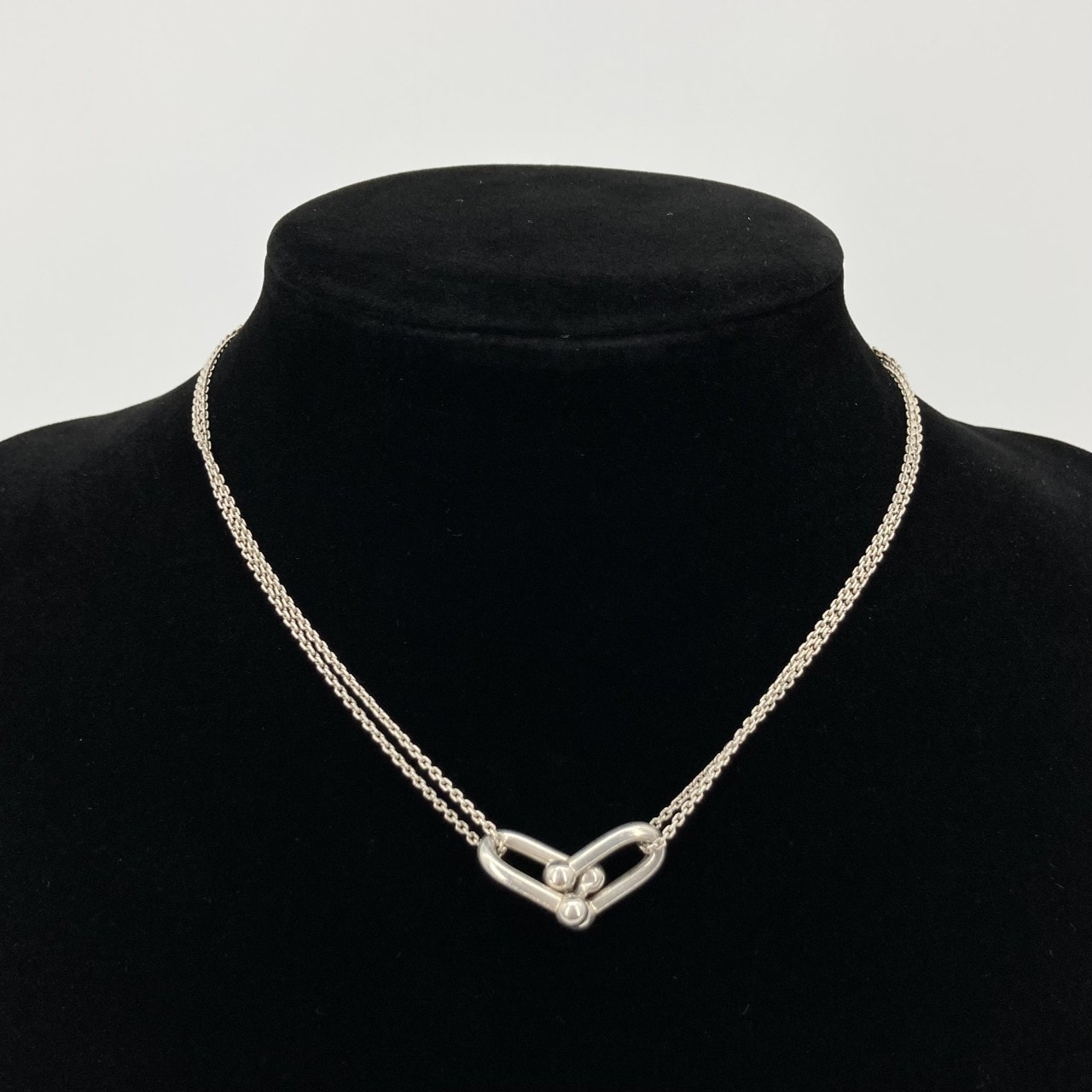 TIFFANY&Co.(ティファニー) ダブルリンク ハードウェア Ag925 ネックレス 11.71g シルバー