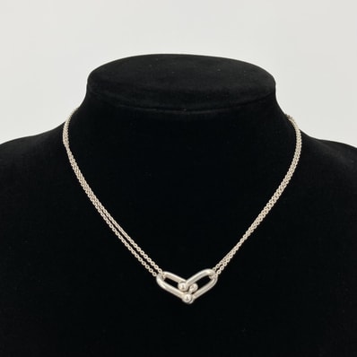TIFFANY&Co.(ティファニー) ダブルリンク ハードウェア Ag925 ネックレス 11.71g シルバー