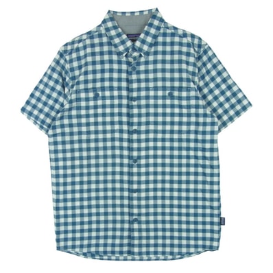 patagonia パタゴニア 15SS 53195 チェック 半袖 シャツ 中国製 ブルー系 ホワイト系 M【中古】