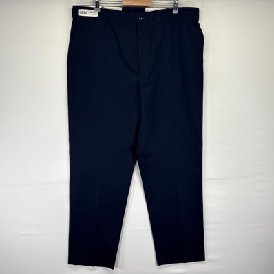 古着 レッドキャップ RED KAP ワークパンツ チノパン ワンポイントロゴ 大きいサイズ テーパード w42 L32 ネイビー メンズ