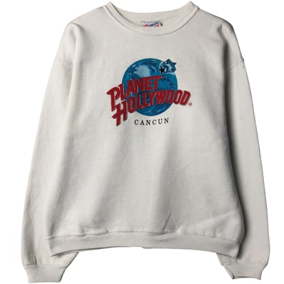 古着 90年代 ヘインズ Hanes PLANET HOLLYWOOD プラネットハリウッド アドバタイジング スウェットシャツ トレーナー USA製 メンズM相当 ヴィンテージ/eaa584159