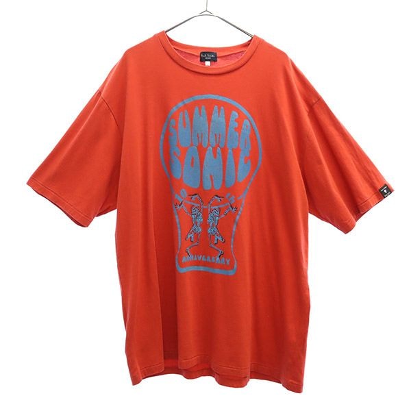 Paul Smith JEANS ポールスミスジーンズ サマーソニック プリント 半袖 Tシャツ XXL レッド ビッグサイズ