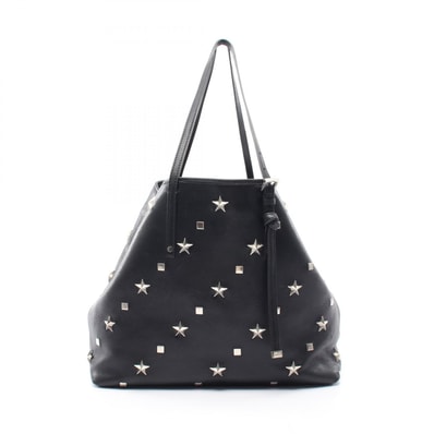 ジミーチュウ JIMMY CHOO SASHA サシャ M スタースタッズ トートバッグ バッグ レザー レディース ブラック系 【中古】