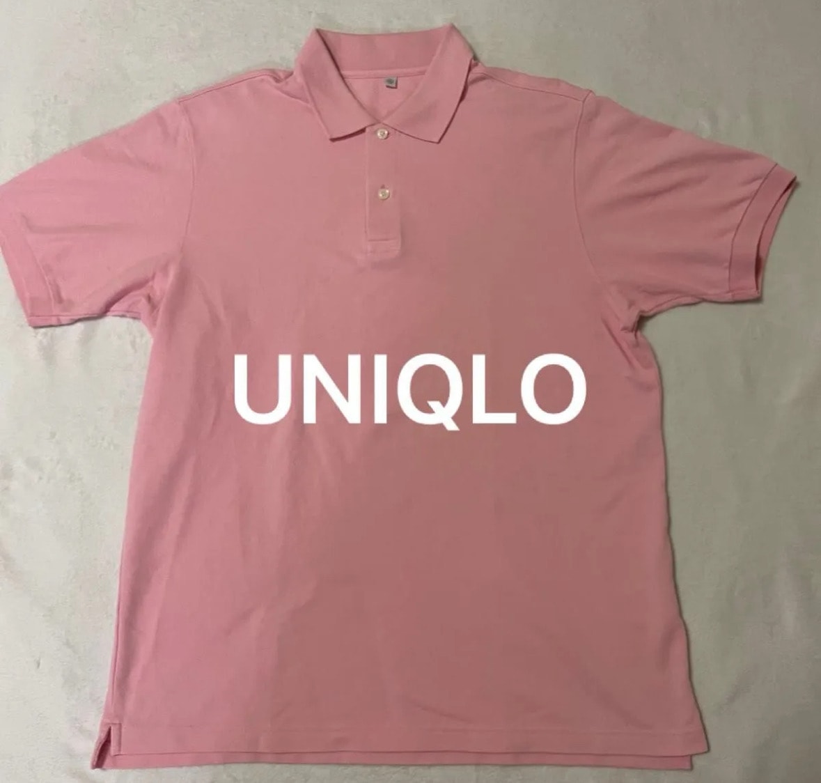【UNIQLO】ユニクロ 半袖ポロシャツ XL ピンク 鹿の子 シンプル メンズ