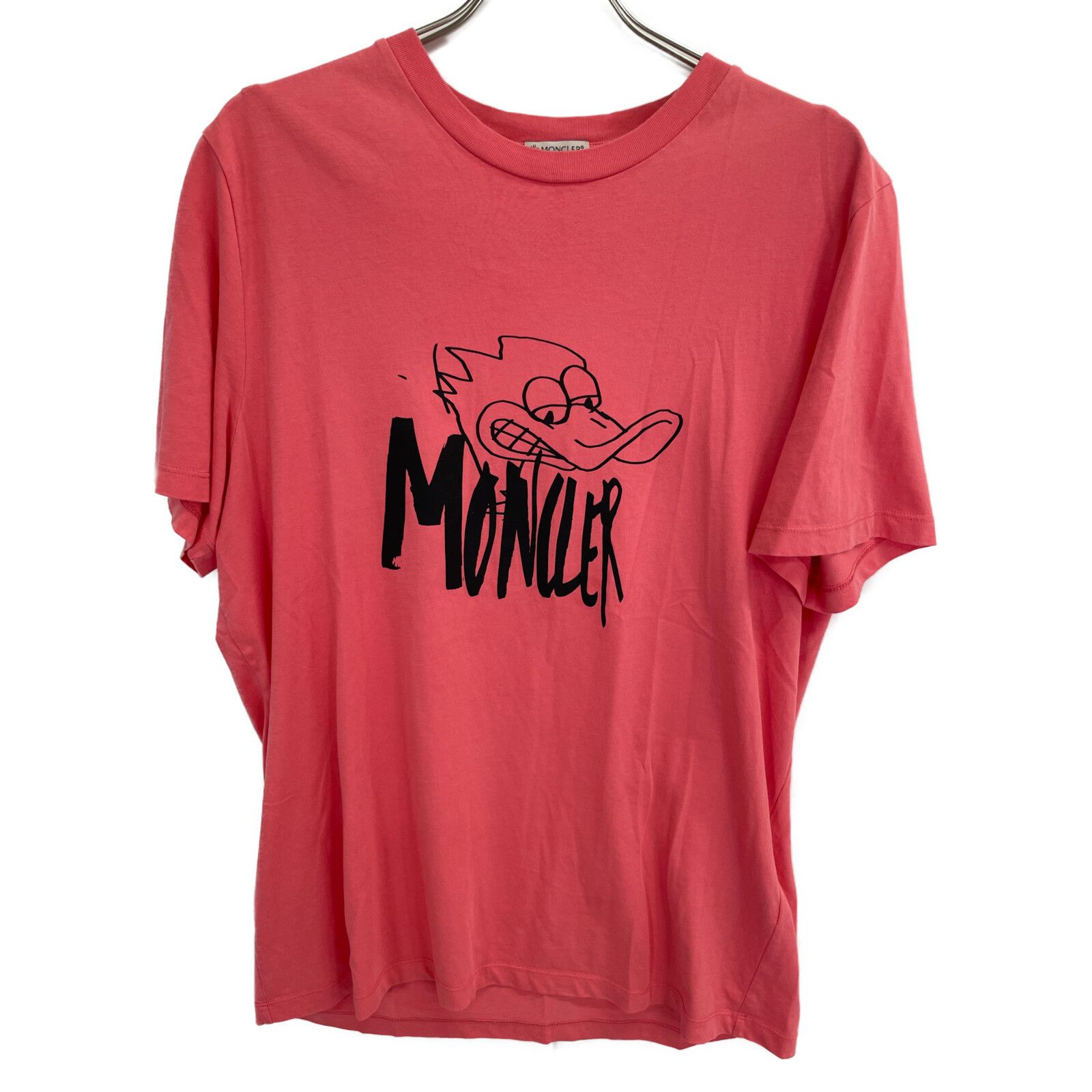 モンクレール 22年製 ﾋﾟﾝｸ ﾀﾞｯｸﾞﾓﾁｰﾌ Tｼｬﾂ M