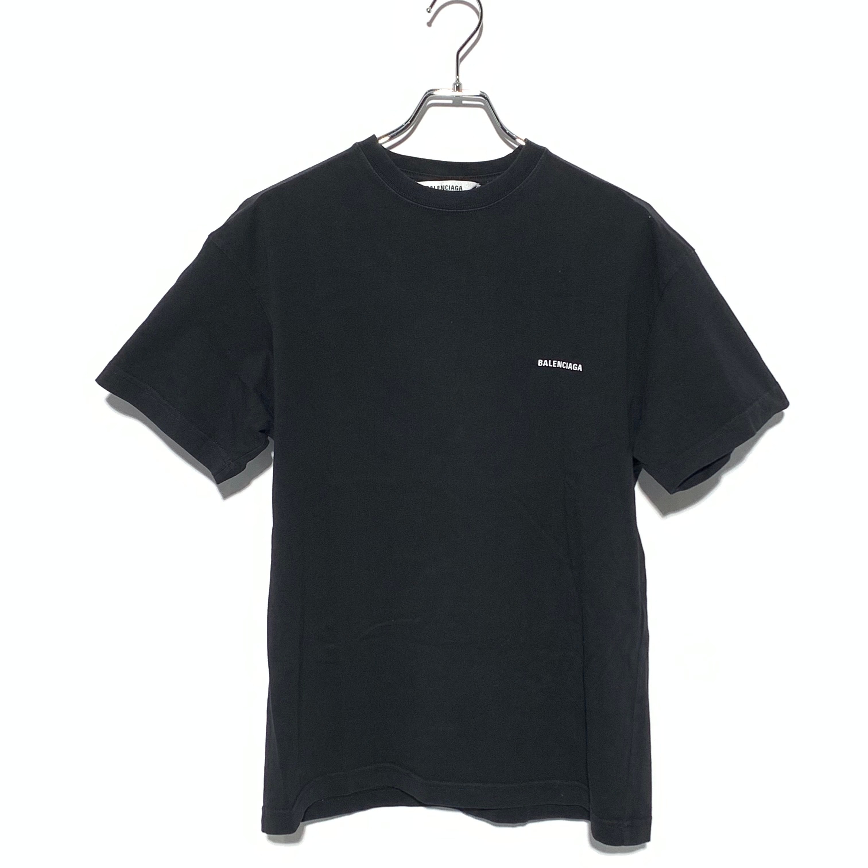 バレンシアガ フロントロゴプリント クルーネック半袖Tシャツ