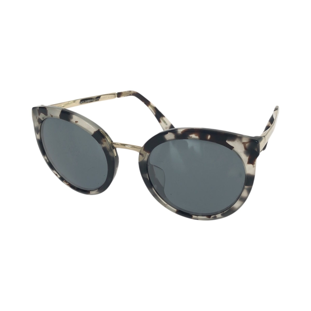 DOLCE&GABBANA ドルチェアンドガッバーナ ブラウン クリア ゴールド金具 プラスチック メタル/ サングラス 男女兼用 ラウンド 506037 【中古】