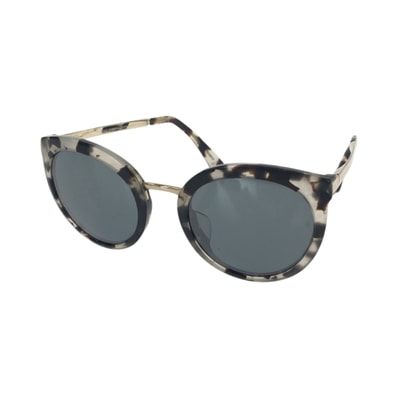 DOLCE&GABBANA ドルチェアンドガッバーナ ブラウン クリア ゴールド金具 プラスチック メタル/ サングラス 男女兼用 ラウンド 506037 【中古】