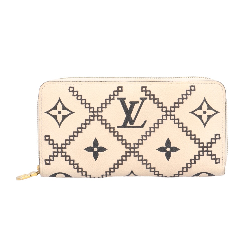 ルイヴィトン ブロデリージッピーウォレット モノグラムアンプラント 長財布 レザー M81141 ユニセックス LOUIS VUITTON  中古