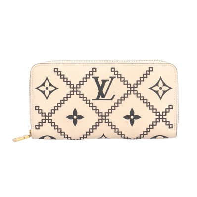 ルイヴィトン ブロデリージッピーウォレット モノグラムアンプラント 長財布 レザー M81141 ユニセックス LOUIS VUITTON 中古
