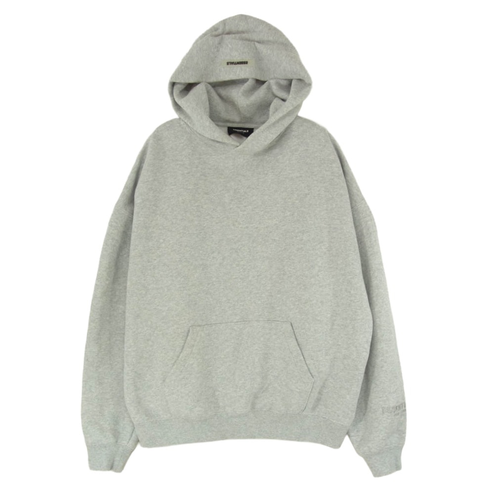 FEAR OF GOD フィアオブゴッド ESSENTIALS エッセンシャルズ バックリフレクティブロゴ フーディー パーカー グレー系 M【中古】