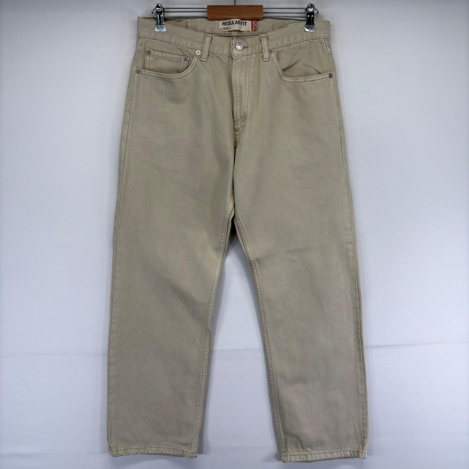 古着 リーバイス Levi's デニム パンツ 505 ストレート ジップ ジーパン カラーデニム w34 L29  ベージュ メンズ