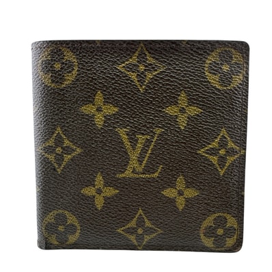 ルイヴィトン LOUIS VUITTON 二つ折り財布 モノグラム ポルトフォイユ マルコ ブラウン