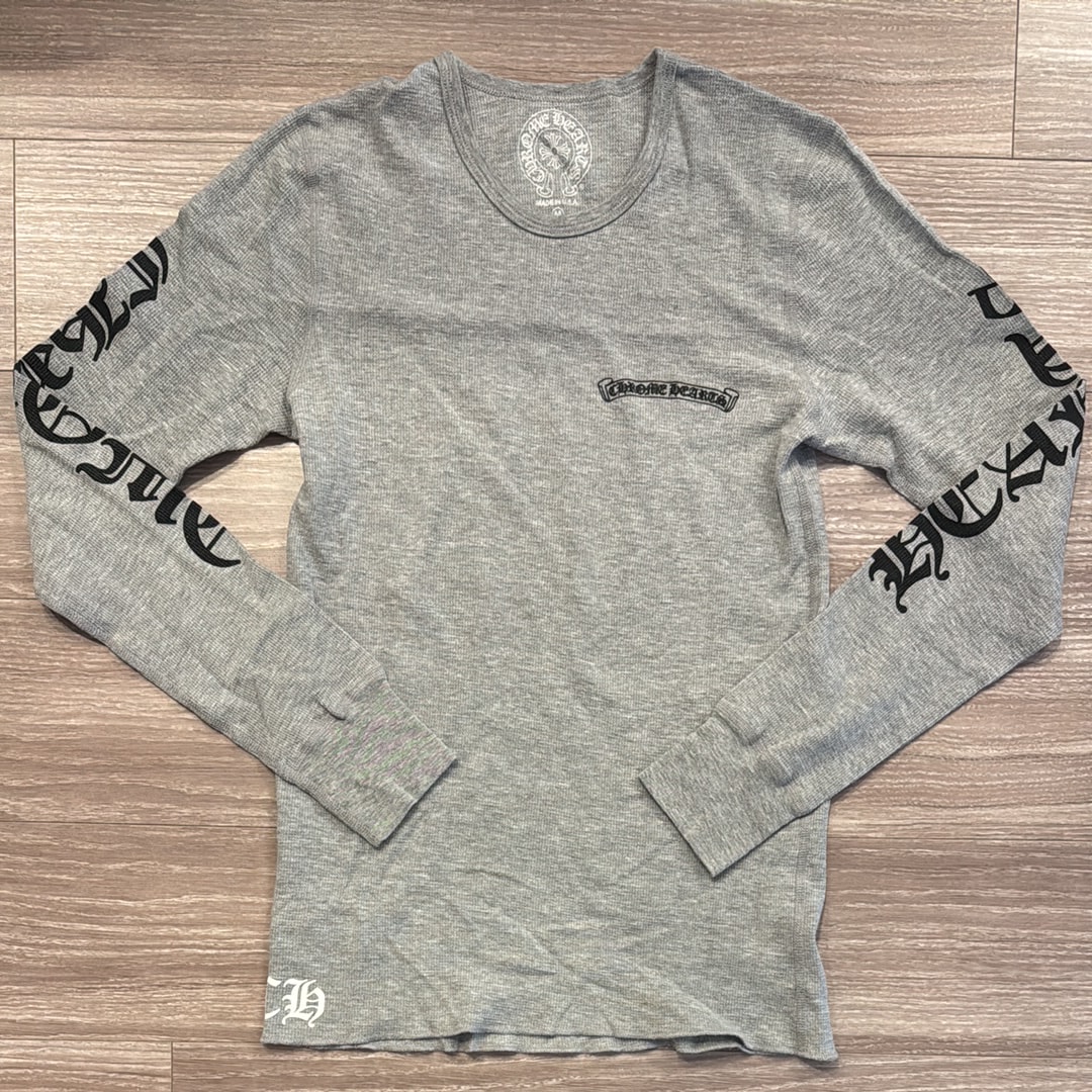 Chrome Hearts Scroll Logo Thermal L/S T-Shirt "Gray"