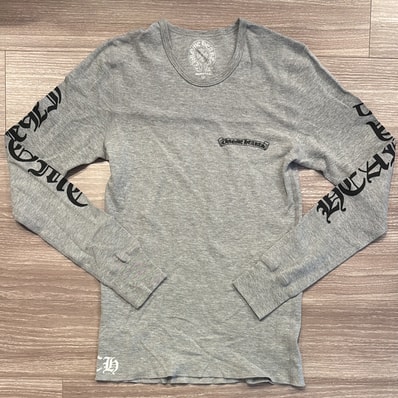Chrome Hearts Scroll Logo Thermal L/S T-Shirt "Gray"