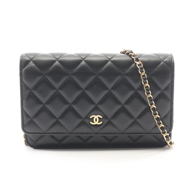 シャネル CHANEL マトラッセ ショルダーバッグ バッグ ラムスキン(羊革) レディース ブラック系 【中古】