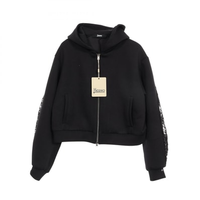 ヘルノ Herno スパンコール パーカー 衣料品 トップス ポリエステル レディース ブラック系 JC000052D930042 【新品】