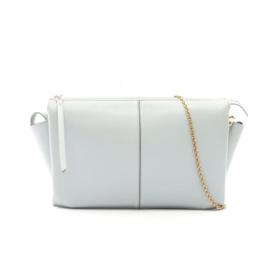 セリーヌ CELINE トライフォールド ショルダーバッグ バッグ レザー レディース ブルー系 【中古】