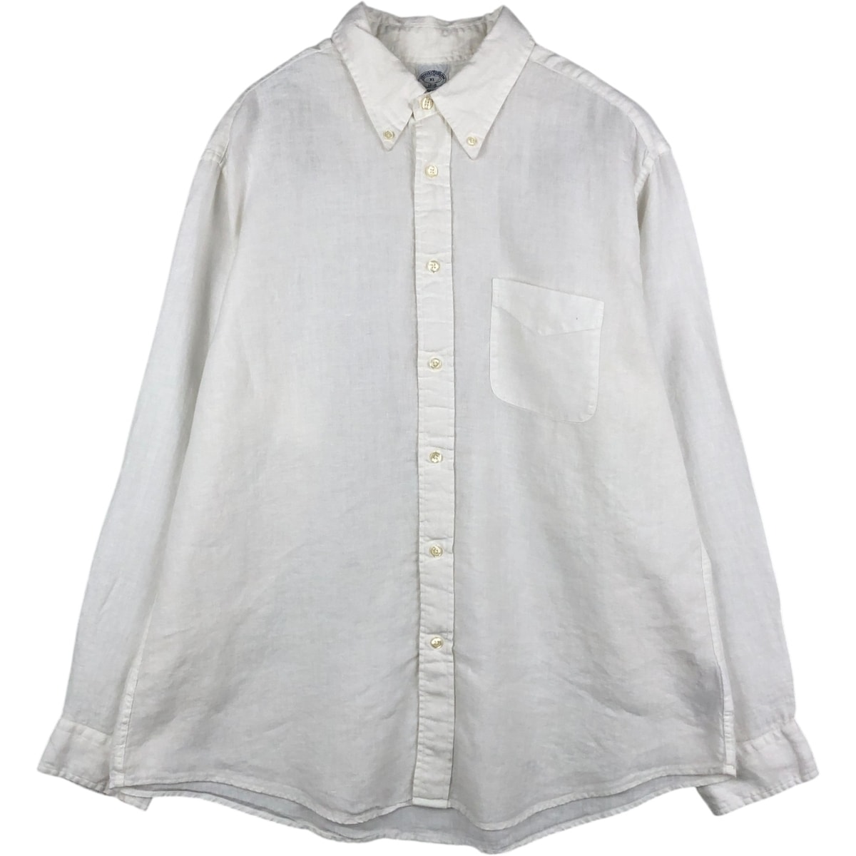 古着 ブルックスブラザーズ Brooks Brothers 1818 REGENT 長袖 リネン ボタンダウンシャツ メンズXL相当/eaa619057