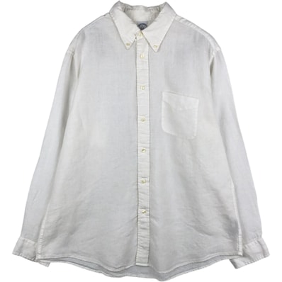 古着 ブルックスブラザーズ Brooks Brothers 1818 REGENT 長袖 リネン ボタンダウンシャツ メンズXL相当/eaa619057