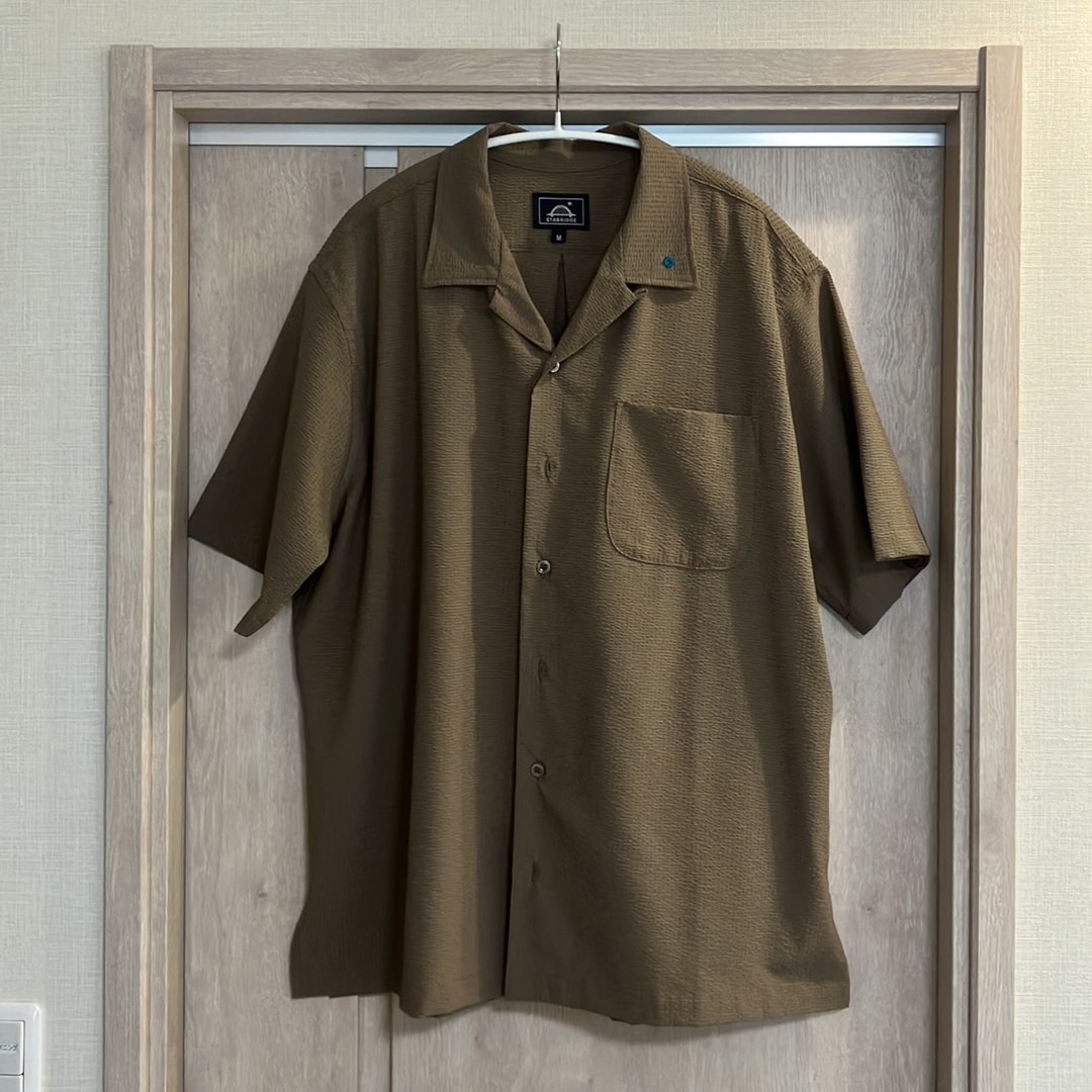 STABRIDGE Dotair Open Collar S/S Shirts "River Stone"