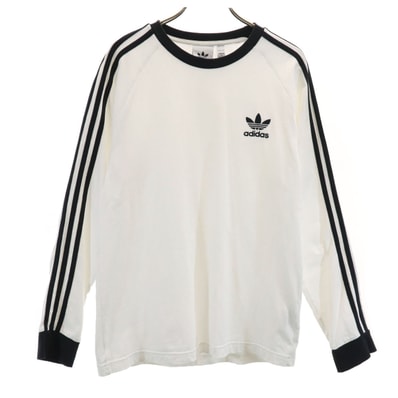 adidas Originals アディダスオリジナルス トレフォイルロゴ 長袖 Tシャツ M ホワイト