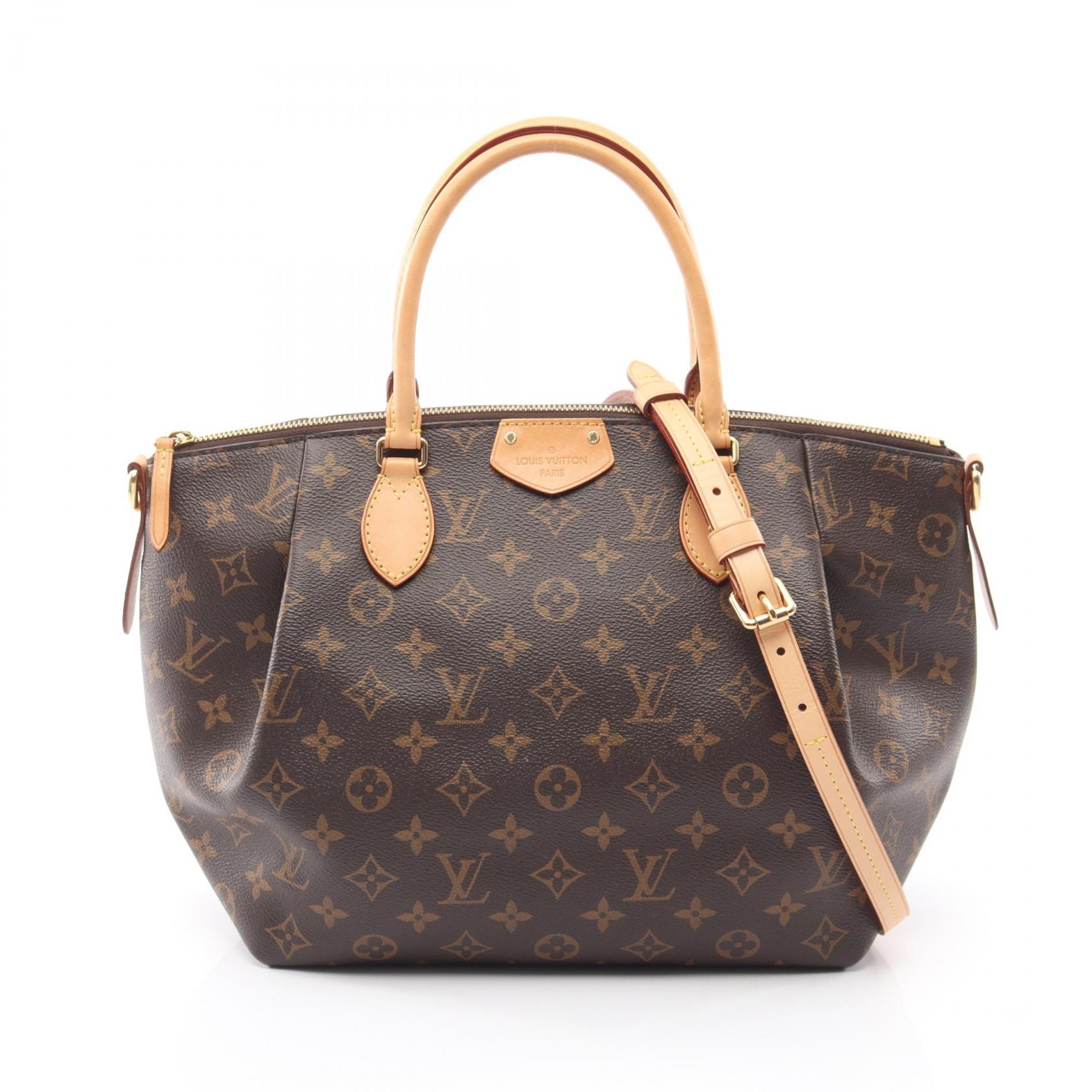 ルイ・ヴィトン LOUIS VUITTON テュレンMM 2WAY ハンドバッグ バッグ PVCコーティングキャンバス レザー モノグラム レディース ブラウン系 M48814 【中古】
