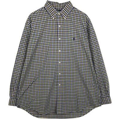 古着 ラルフローレン Ralph Lauren POLO by Ralph Lauren BLAKE 長袖 ボタンダウンチェックシャツ メンズL相当/eaa615256