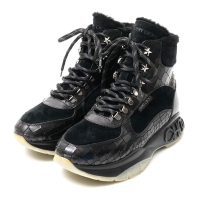 ■美品■JIMMY CHOO ジミーチュウ ブーツ サイズ41 スタースタッズ クロコ型押し スエード レザー 靴 ブランド古着【中古】20251204/RA6812