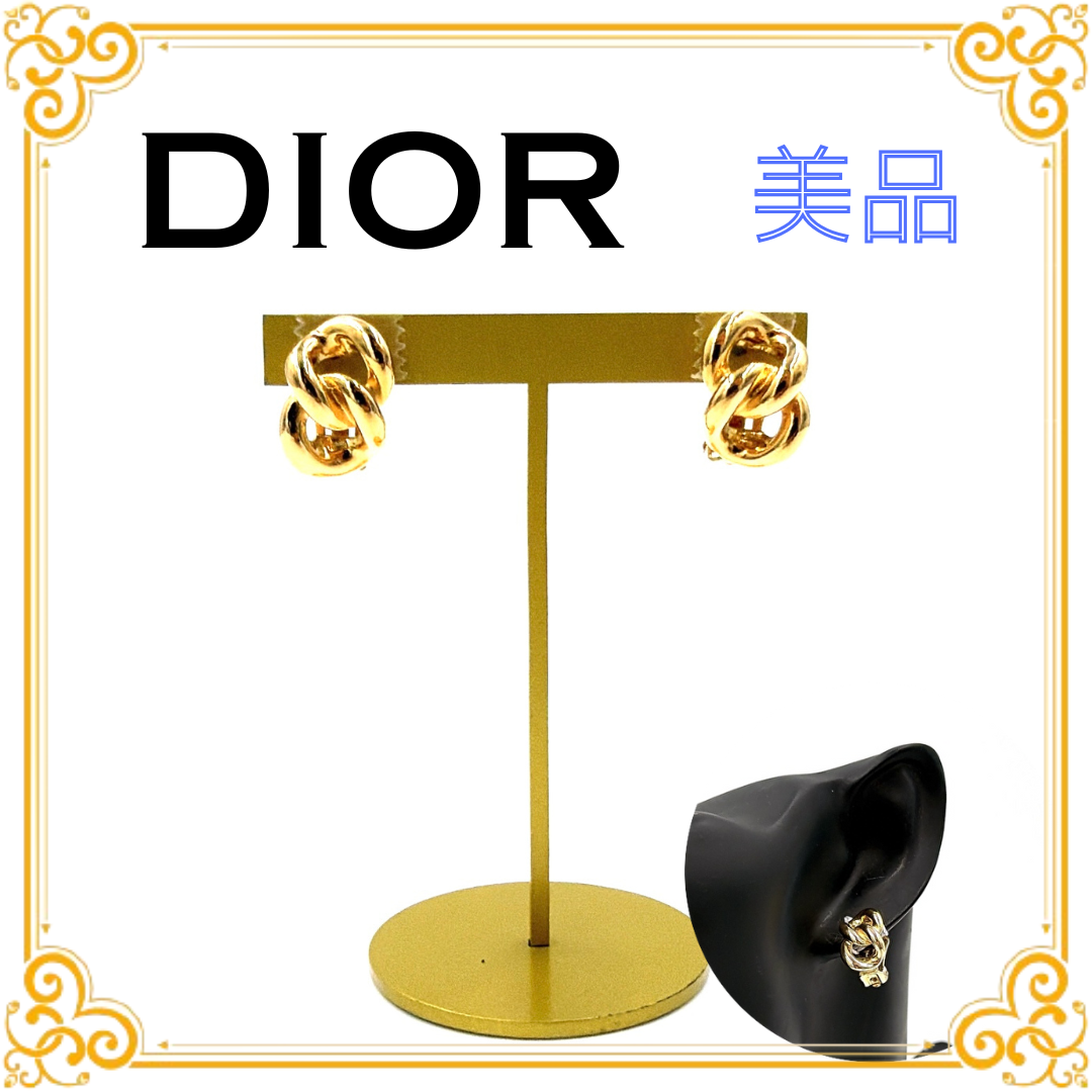 Christian Dior クリスチャン・ディオール ヴィンテージ レディース イヤリング ゴールド アクセサリー 耳飾り おしゃれ シンプル 希少