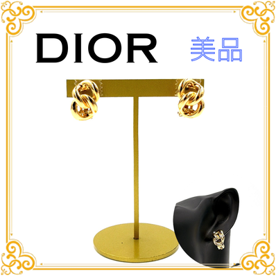 Christian Dior クリスチャン・ディオール ヴィンテージ レディース イヤリング ゴールド アクセサリー 耳飾り おしゃれ シンプル 希少