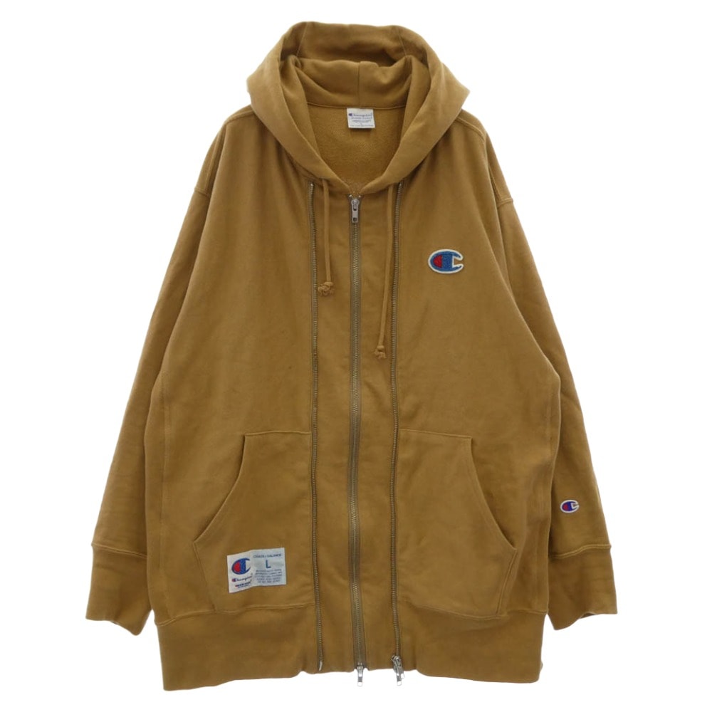 UNDERCOVER アンダーカバー パーカー 25SS UC1E4811 × Champion REVERSE WEAVE リバースウィーブ フーディー ジップアップ スウェット パーカー カーキ系 L【中古】