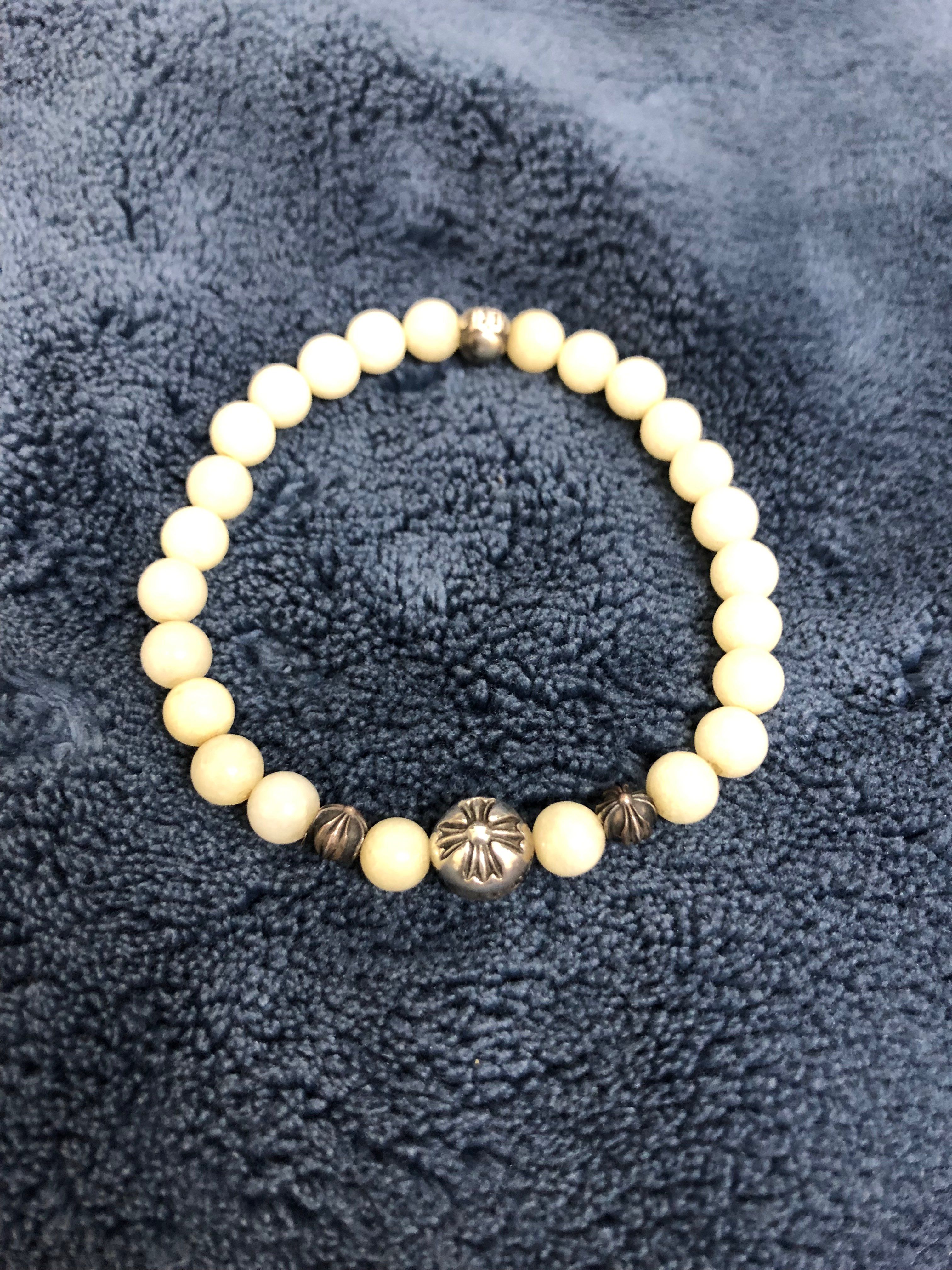 クロムハーツ ホワイトジェイドビーズブレスレット